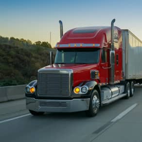 Truck driving on highway