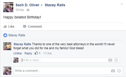 Facebook Stacey Ralls Post