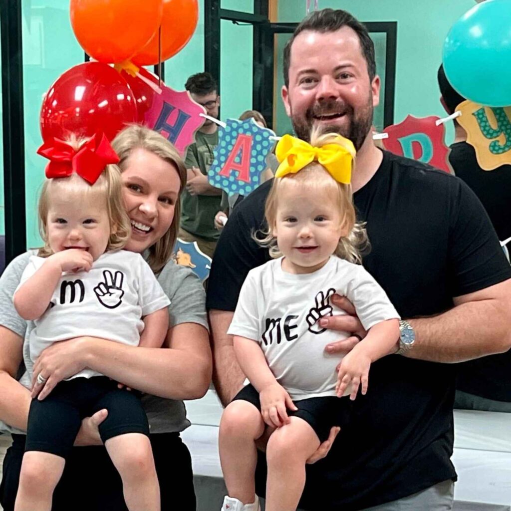 Geoff Hamby with his two girls on their birthday