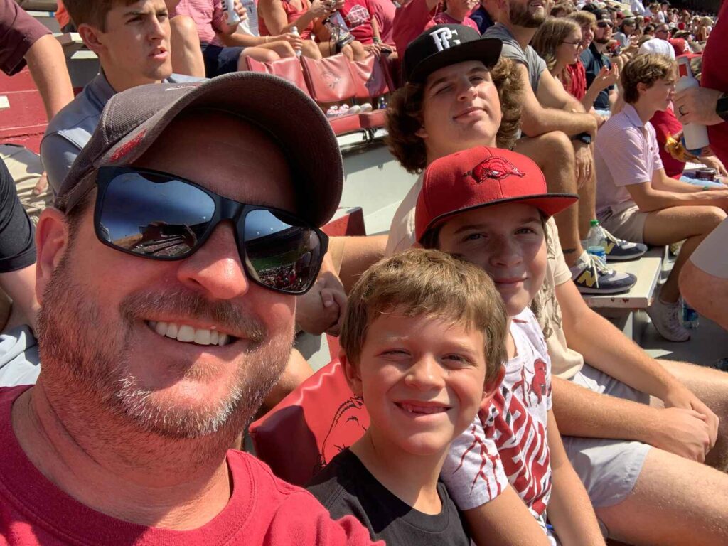 Ryan Scott at game with kids