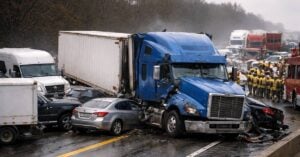 Multiple vehicles in an accident with a semi-truck | Oliver Law Firm
