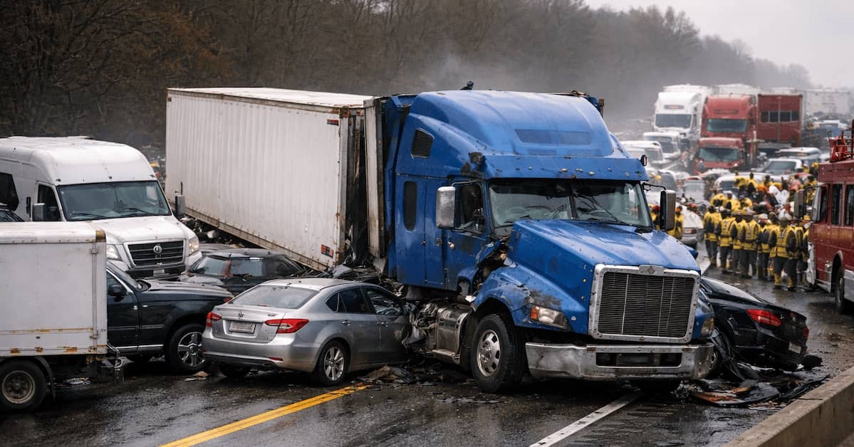 Multiple vehicles in an accident with a semi-truck | Oliver Law Firm